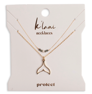 K'lani "Protect" Gold Whale Tail Necklace Set