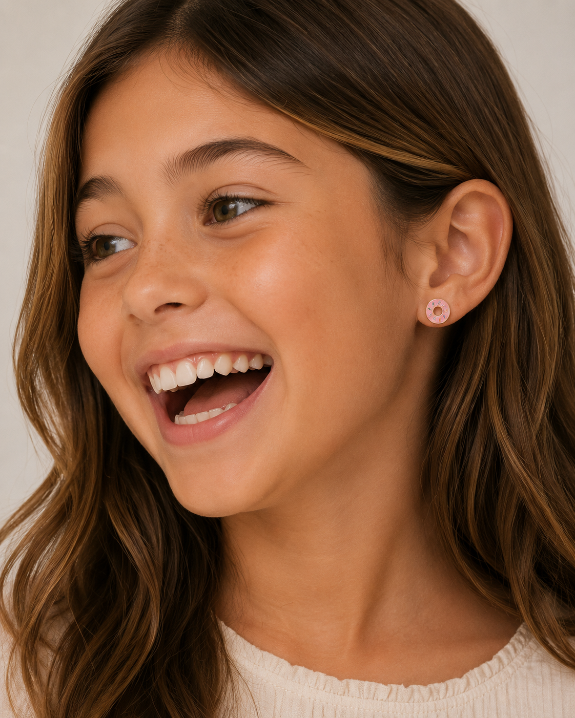 Donut Enamel Flat Back Kids Earrings