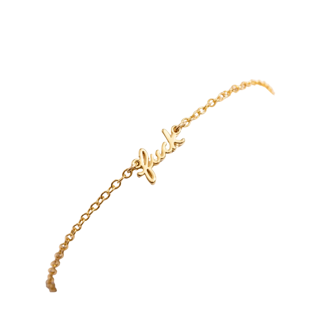 Fuck Script Bracelet - 14k Gold or Sterling Silver Plated