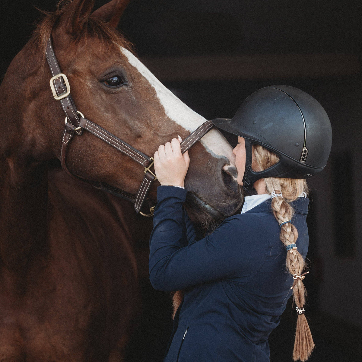"Gallop" Horse &amp; Bit Equestrian Accents in Rich Brown &amp; Blue Hair Tie Bracelets