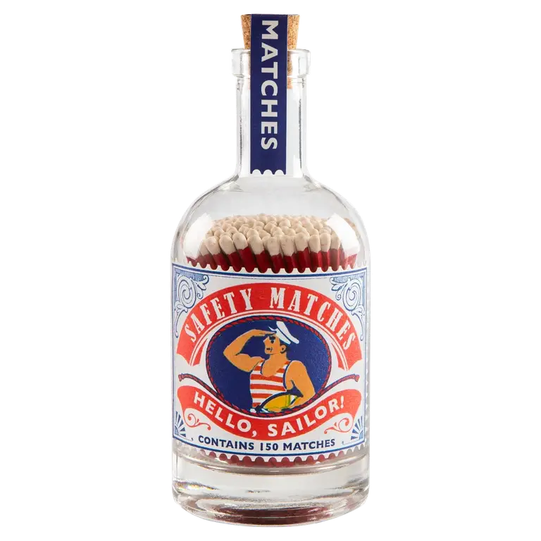 Hello Sailor Match Bottle | Glass Bottle - Safety Matches