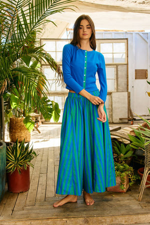 Striped Voluminous Gaucho Pants