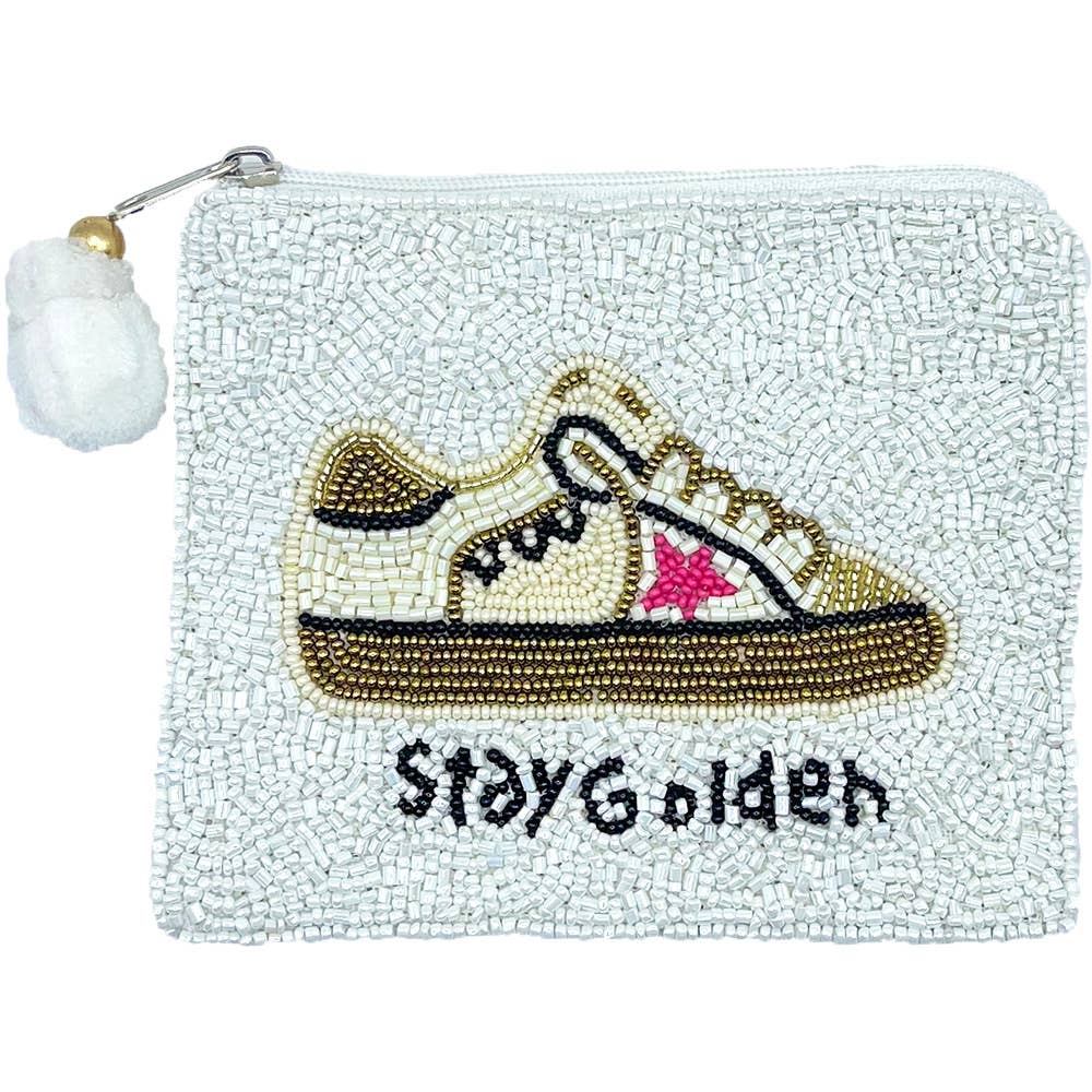 STAY GOLDEN BEADED COIN POUCH