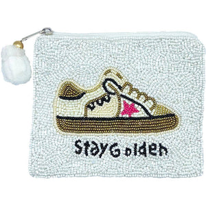 STAY GOLDEN BEADED COIN POUCH