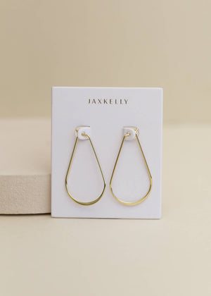 Gold Long Oval Hoop