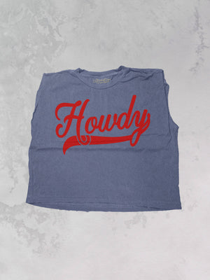 Howdy, Western Boxy Cropped Muscle Tank