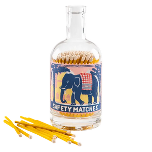 Pink Elephant Match Bottle | Glass Bottle - Safety Matches