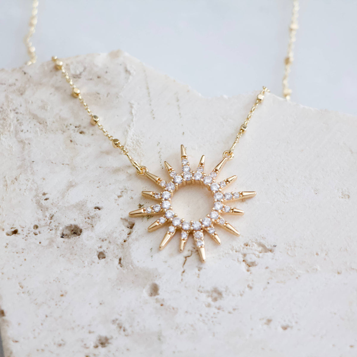 CZ Sun Necklace