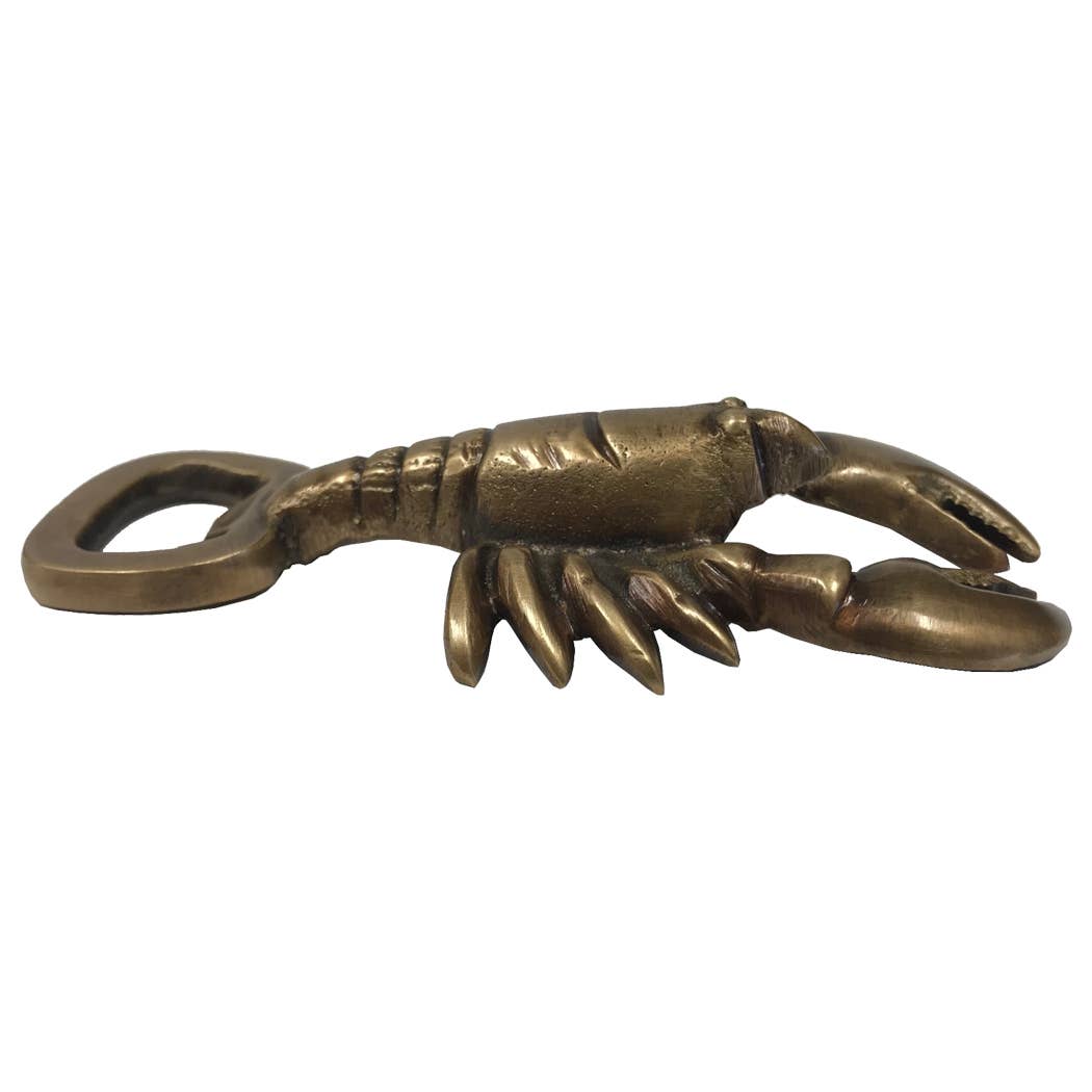 4&quot; Antiqued Brass Lobster Bottle Opener