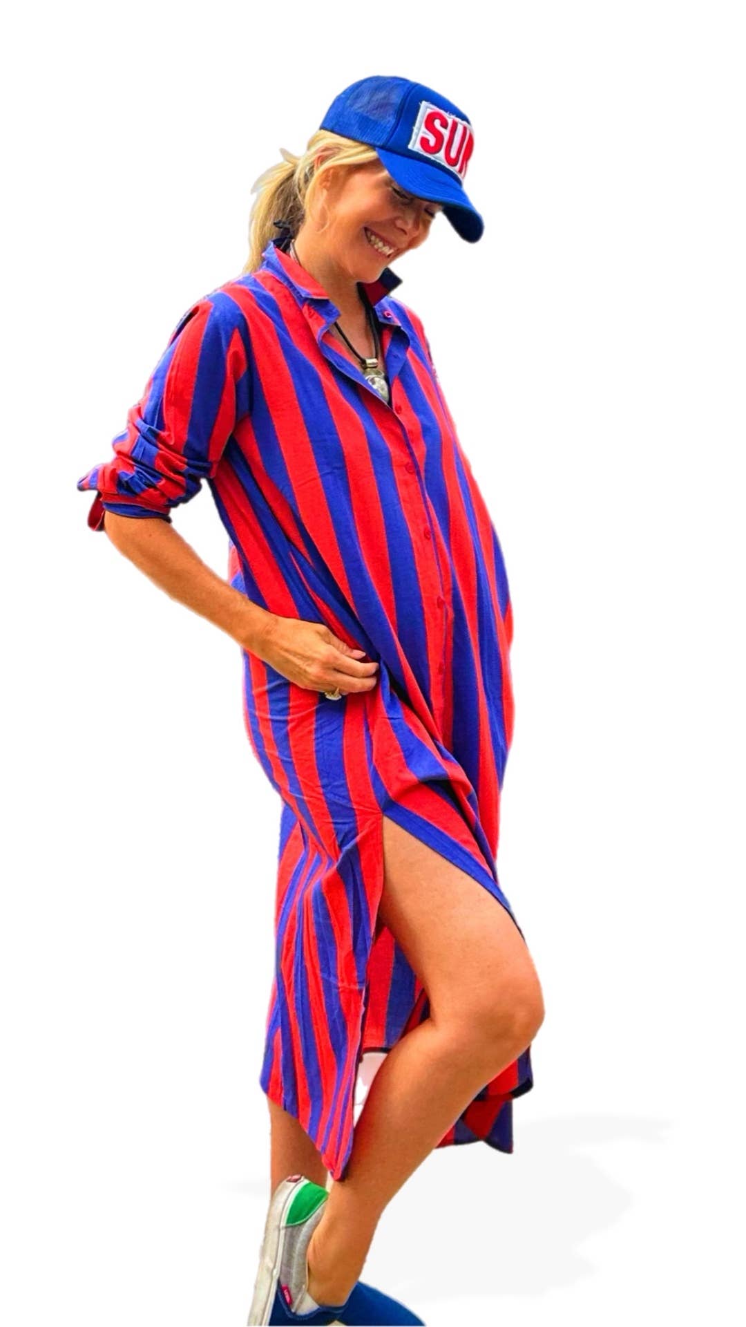 Surf Stripe Shirt Dress
