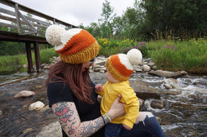 The Candy Corn Beanie- Halloween, Fall, handmade knit hat
