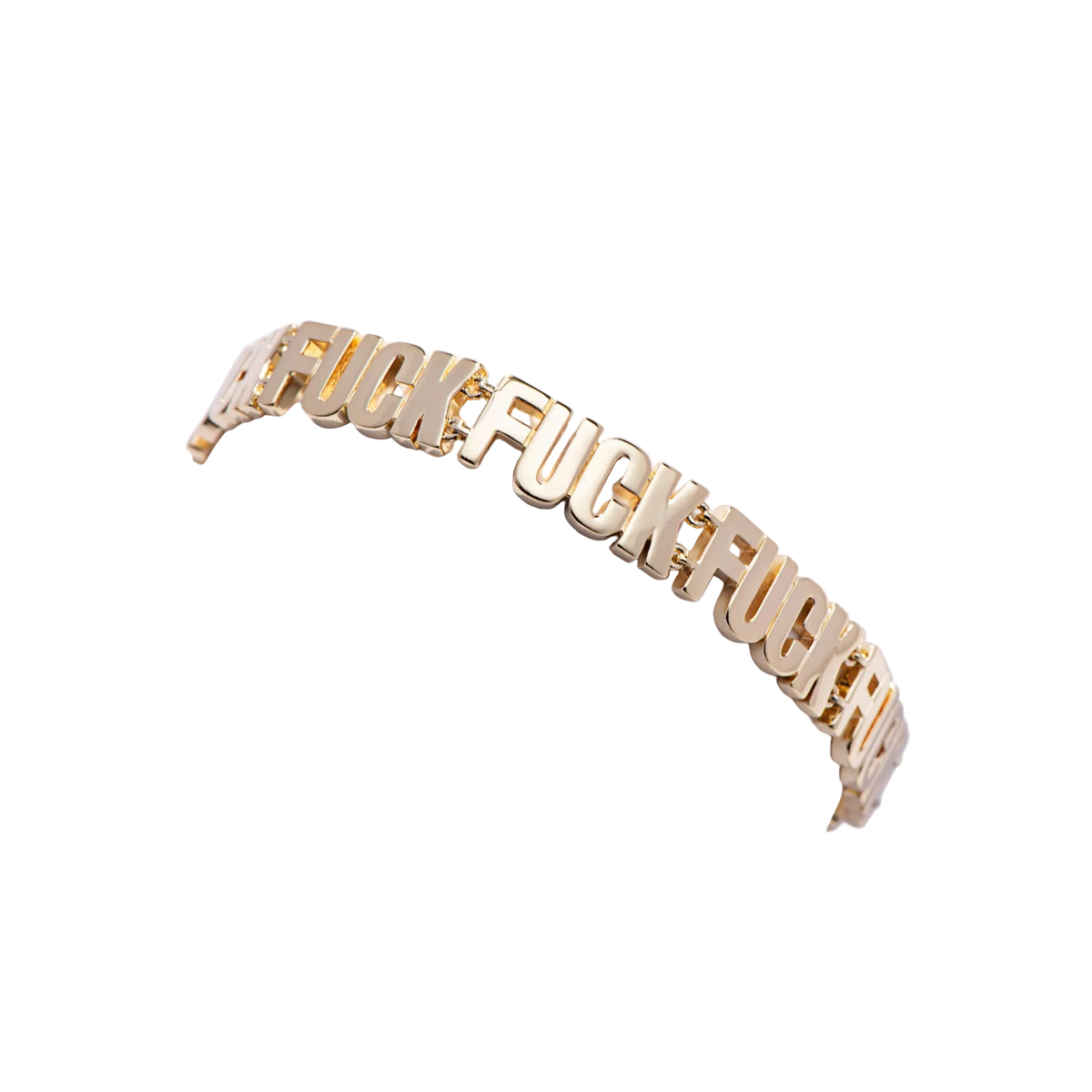 14k gold plate Fuck Fuck Fuck Chain Link Bracelet