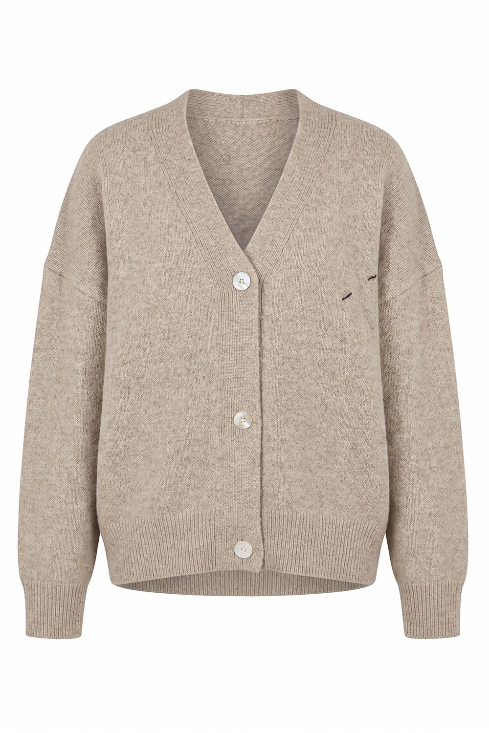 Embroidered "Lucky Duck" V-Neck Cardigan