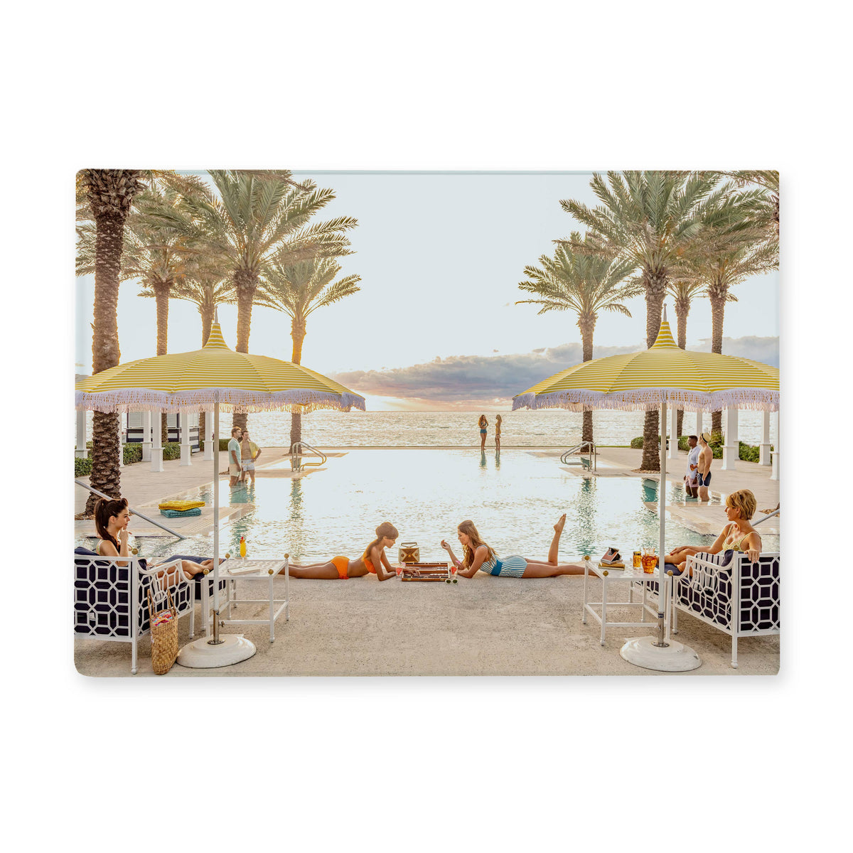 Cutting Board - Girls Pool Scene - Backgammon