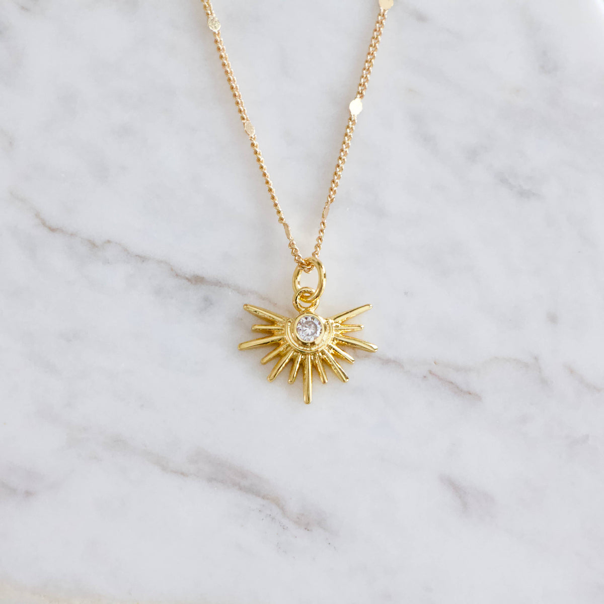 CZ or Turquoise Starburst Necklace