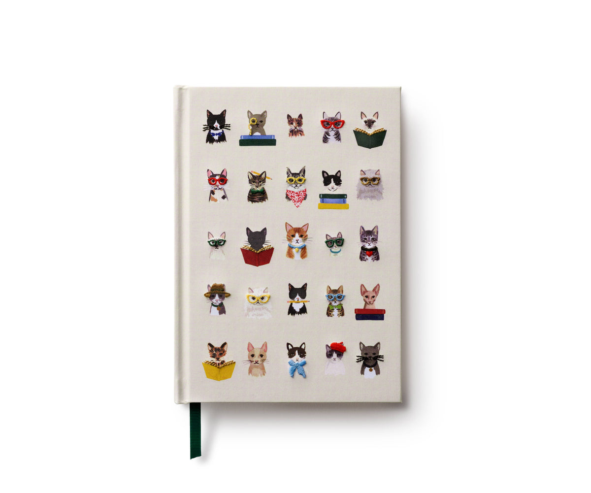 Studious Cats Embroidered Journal