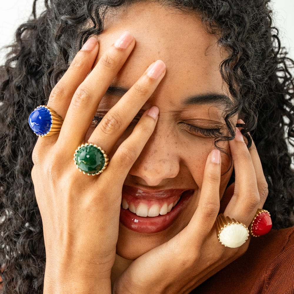 Isabella Enamel Cocktail Ring - Adjustable Size