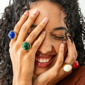 Isabella Enamel Cocktail Ring - Adjustable Size