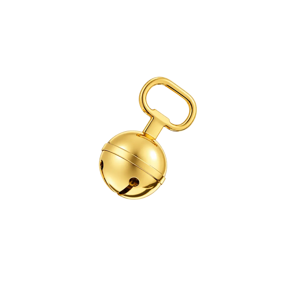 Gold Plated Metal Jingle Bell Beer Bottle Opener with Ribbon
